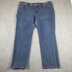 Lauren Ralph Lauren Straight‎ Leg Jeans Womens 22W Blue Good Dark Wash Stretch
